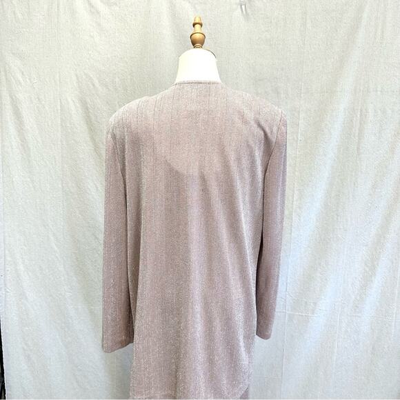 Alex Evenings formal metallic maxi sheath slinky dress & open jacket set size 12 - Picture 13 of 15